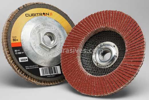 3M™ 7100032505 4-1/2 x 5/8-11 80+ Grit 967A T27 Cubitron™ II Flap Disc