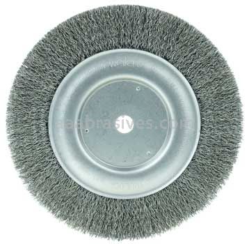Weiler 01515 8" Maximum Density Crimped Wire Wheel .014" Steel Fill 5/8" Arbor Hole