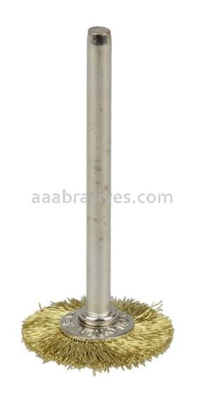 Weiler 26141 3/4" Miniature Wire Wheel .003" Brass Fill 3/32" Stem