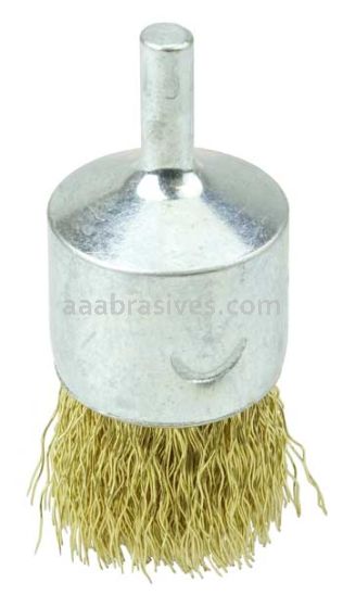 Weiler 10091 1" Crimped Wire End Brush .0118" Brass Fill