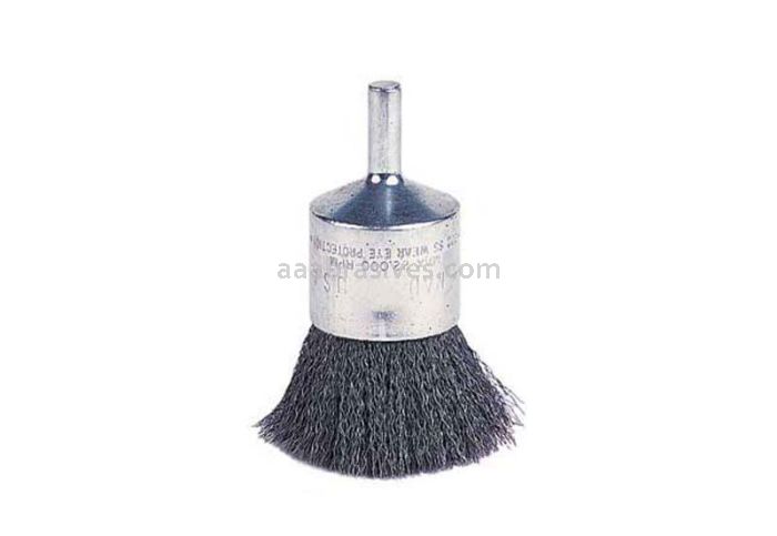 Weiler 36049 - 1" 1/4" Stem, .0104" Wire, Retail Pack, Vortec Pro Crimped Wire End Brush - 012382360498