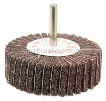 Weiler 54506 3" x 1" Non-Woven Stem-Mounted Interleaf Flap Wheel 120 AO 1/4" Stem