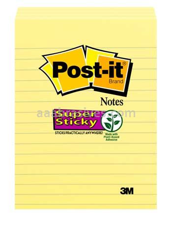 Post-it™ Super Sticky Notes 4621-SSCY 4 in x 6 in Canary Yellow 3M 7010384776