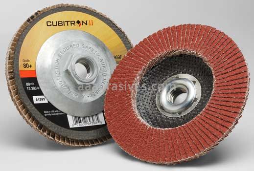 3M™ 7100104917 4 x 3/8-24 80+ Grit 969F T29 Cubitron™ II Flap Disc