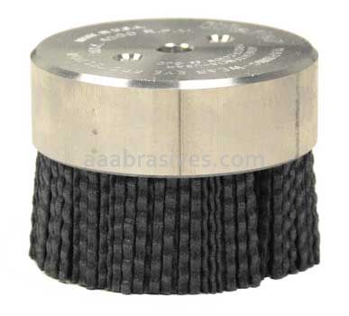 Weiler 85981 3" Maximum Density Miniature Nylox Disc Brush 80 SC Crimped Rectangular Fill