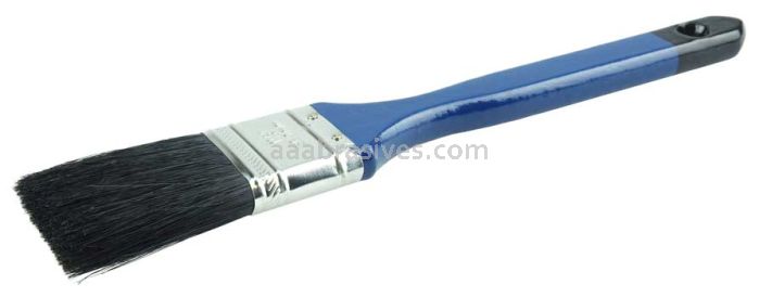 Weiler 40114 1-1/2" Flat Sash Brush Black China Bristle 2-1/4" Trim Length Blue Lacquered Handle