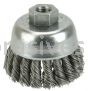 Weiler 13285 2-3/4" Single Row Knot Wire Cup Brush .020" Steel Fill 1/2"-13 UNC Nut