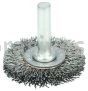 Weiler 17973 1-1/2" Stem-Mounted Crimped Wire Radial Wheel .0118" Stainless Steel Fill 1/4" Stem
