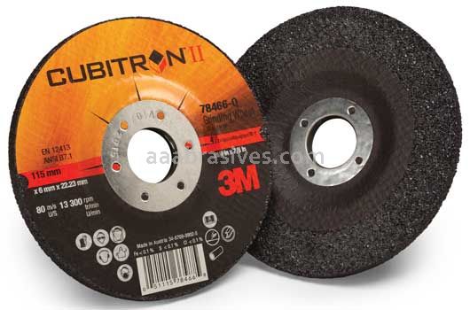 3M™ 7100086894 4-1/2 x 1/4 x 7/8 T27 Cubitron™ II Depressed Center Grinding Wheel 78466