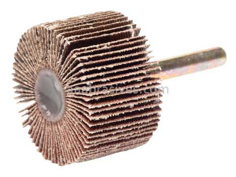 Weiler 52010 1-1/2" x 1" Tiger Coated Abrasive Flap Wheel 1/4" Stem 80 AO