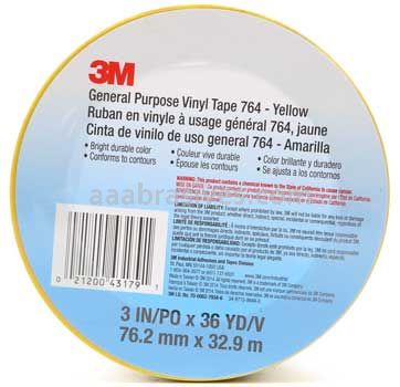 3M™ 7000123864 General Purpose Vinyl Tape 764 Yellow 3" x 36 yards