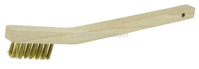 Weiler 44810 Vortec Pro Small Hand Wire Scratch Brush Brass Fill Wood Handle 3 x 7 Rows