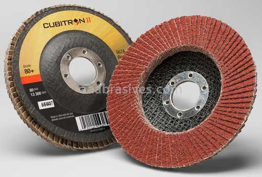 3M™ 7000148183 4-1/2 x 7/8 80+ Grit 967A T27 Cubitron™ II Flap Disc