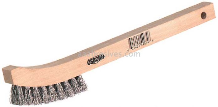 Osborn Brass Curved Handle Scratch Brush 2 X 9 Rows #54023