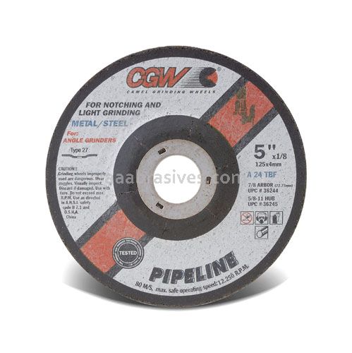 CGW 59101 4-1/2 x 1/8 x 5/8-11 A24-T-BF Pipeline -Steel T27 Fast Cut