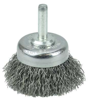 Weiler 14301 1 3/4" Crimped Wire Utility Cup Brush .0118" Steel Fill 1/4" Stem