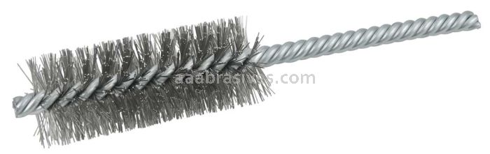 Weiler 21124 1" Power Tube Brush .006" Stainless Steel Wire Fill 2-1/2" Brush Length