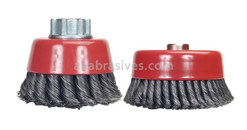 Norton 2-3/4 X .020 - M10-1.25/1.50 /Carbon Steel//Knotted Wire Cup Brushes - For Steel