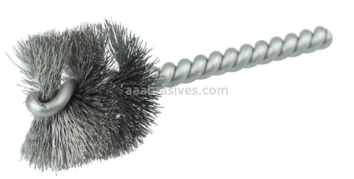 Weiler 21089 1-1/4" Power Tube Brush .008" Stainless Steel Wire Fill 1" Brush Length