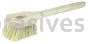 Weiler 44017 20" Utility Scrub Brush White Tampico Fill Long Handle Wood Block