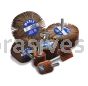 3 x 1/2 x 1/4  120 Merit Super Finish Mini Grind-O-Flex Small Diameter Flap Wheels With 1/4" Steel Shank