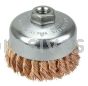 Weiler 12776 4" Single Row Knot Wire Cup Brush .020" Bronze 5/8"-11 UNC Nut