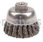 Weiler 13021 2-3/4" Single Row Knot Wire Cup Brush .014" Steel Fill 3/8"-24 UNF Nut