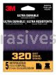 3M&trade; 7100198809 320 Grit Ultra Durable Power Sanding 1/4 Sheet