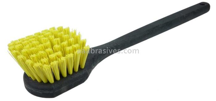Weiler 42376 20" Utility Scrub Brush Recycled PET Fill Long Handle Foam Block