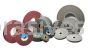 8 x 2 x 3 A/O Medium Merit Metal Finishing Wheel 5 Density Convolute Wheels