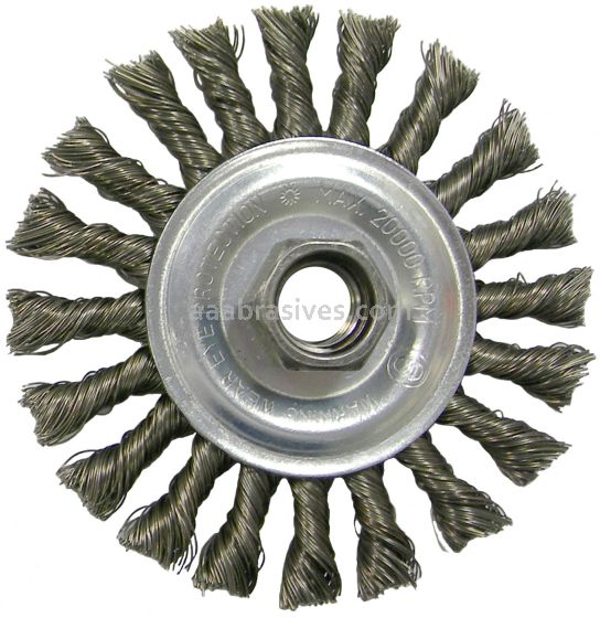 Weiler 36055 - 4" .020, 5/8"-11 A.H., Retail Pack, Vortec Pro Knot Wire Wheel, Cable Twist - 012382360559