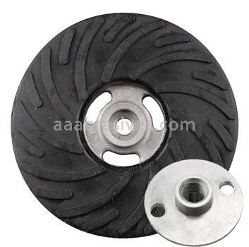 9x5/8-11 Thread, Backing Pad, Plastic Ribbed (Turbo), W/Nut