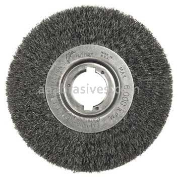 Weiler 01049 6" Narrow Face Crimped Wire Wheel .008" Steel Fill 1-1/4" Arbor Hole