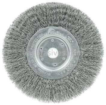 Weiler 01055 6" Narrow Face Crimped Wire Wheel .0104" Steel Fill 5/8"-1/2" Arbor Hole