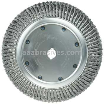 Weiler 08339 14" High Density Standard Twist Knot Wire Wheel .020" Steel Fill 1-1/4" Arbor Hole