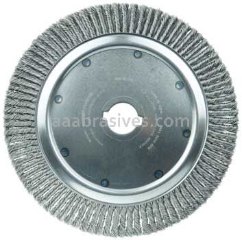 Weiler 09080 15" Extra High Density Standard Twist Knot Wire Wheel .020" Steel Fill 2" Arbor Hole