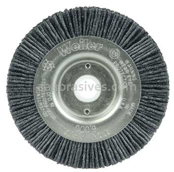 Weiler 31101 Burr-Rx 3" Narrow Face Wheel .043/120 CG Crimped Fill 1/2"-3/8" Arbor Hole