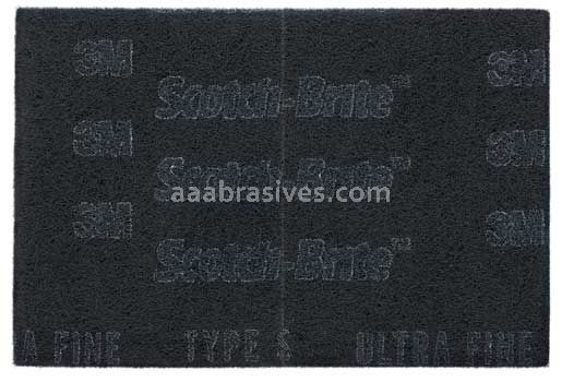 3M&trade; 7100023340 6 x 9 Gray Scotch-Brite&trade; 7448 PRO Hand Pad