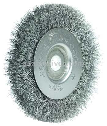 Weiler 00124 4" Narrow Face Crimped Wire Wheel .0095" Steel Fill 1/2"-3/8" Arbor Hole