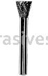Dynabrade,Carbide Burr, 3 mm Dia., SN-42 D/C Burr, 10 Degree Inverted Cone, 5 mm Flute L, 3 mm Shank