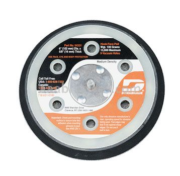 Dynabrade 54331 - 6" Vacuum Disc Pad Hook-Face Short Nap