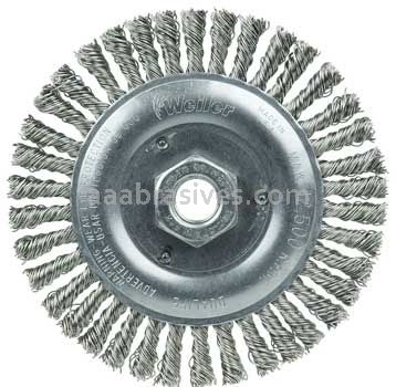 Weiler 08806 Roughneck Jr. 5" Root Pass Weld Cleaning Brush .020 Stainless Steel Wire 5/8"-11 UNC Nut