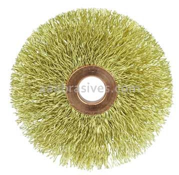 Weiler 29078 3" Small Diameter Crimped Wire Wheel .014" Brass Fill 1/2" Arbor Hole