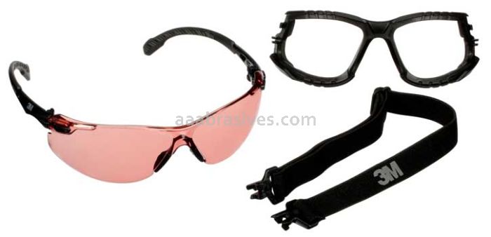 3M™ 7100221212 Solus™ 1000 Series S1521SGAF-KT Blk Temples Scotchgard™ Anti-Fog Coating I/O VM AF-AS lens Foam/Strap
