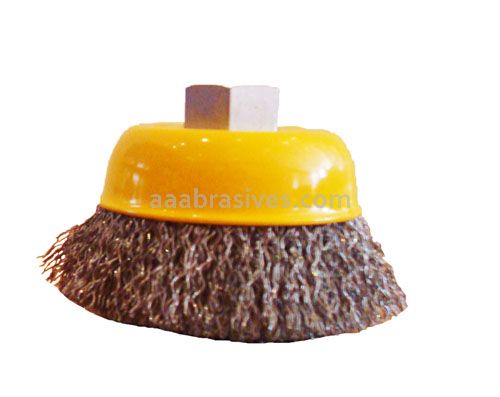6x5/8-11 AH Crimped Wire Cup Brush, Medium Carbon