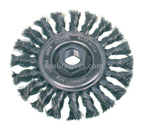Osborn 4” SMALL GRIND KNOT WHEEL (.014 SS X M-10 X 1.25 AH)#26373