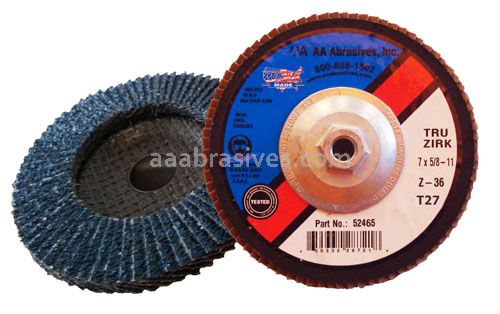 5x5/8-11 #40 Zirc T-27 (Flat), Abrasive Flap Disc Standard, Phenolic Backing