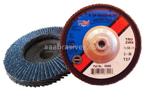 5x5/8-11 #120 Zirc T-27 (Flat), Abrasive Flap Disc Big Max, Phenolic Backing