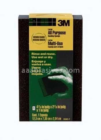 3M™ 7100141259 General Purpose Sanding Sponge Dual Grit 2-7/8x4-7/8x1 Medium/Coarse