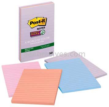Post-it™ Super Sticky Notes 4621-SSNRP 4 in x 6 in Bali Collection 3M 7010301842